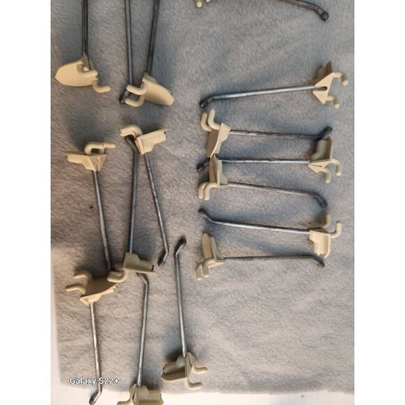 5 inch Plastic & Metal Pegboard Hooks Set of 24 for .25 inch Pegboard Shelving - Picture 13 of 13